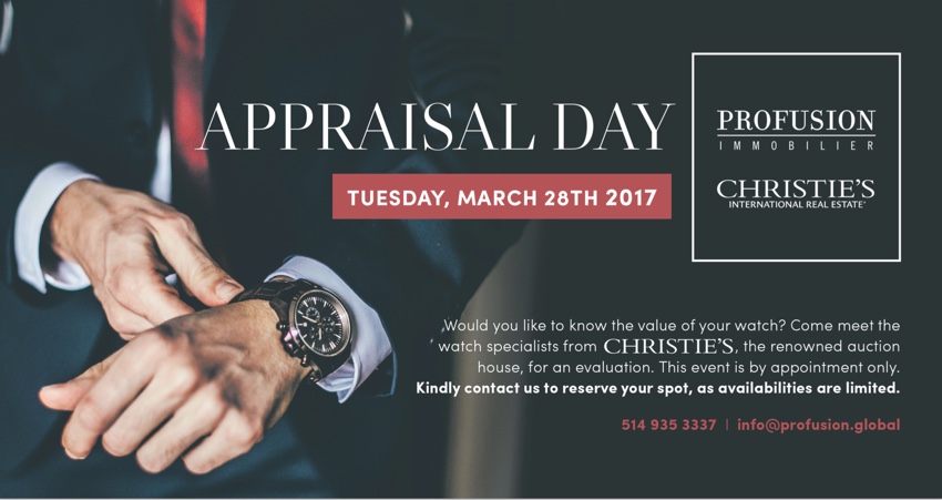 Watch appraisal with Christie's International Christina Miller Real Estate Group